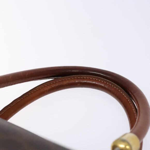 CELINE Macadam Canvas Hand Bag Pvc Leather Brown Gold - Picture 8 of 13